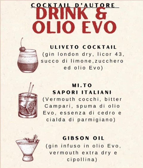 Evento degustazione drink con olio EVO